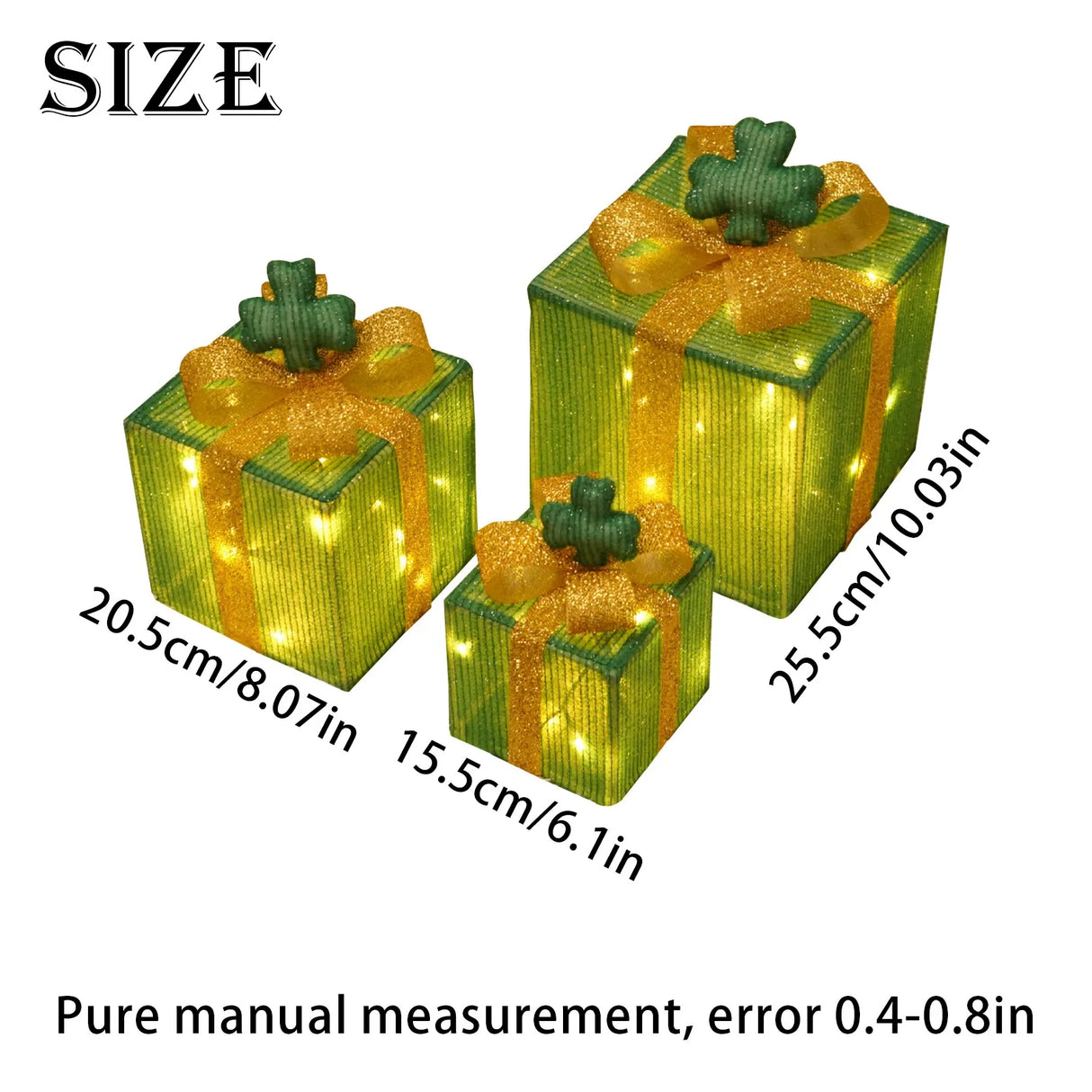 モチーフライト|イベント・クリスマス装飾|ライト付きギフトボックス(3個セット)
