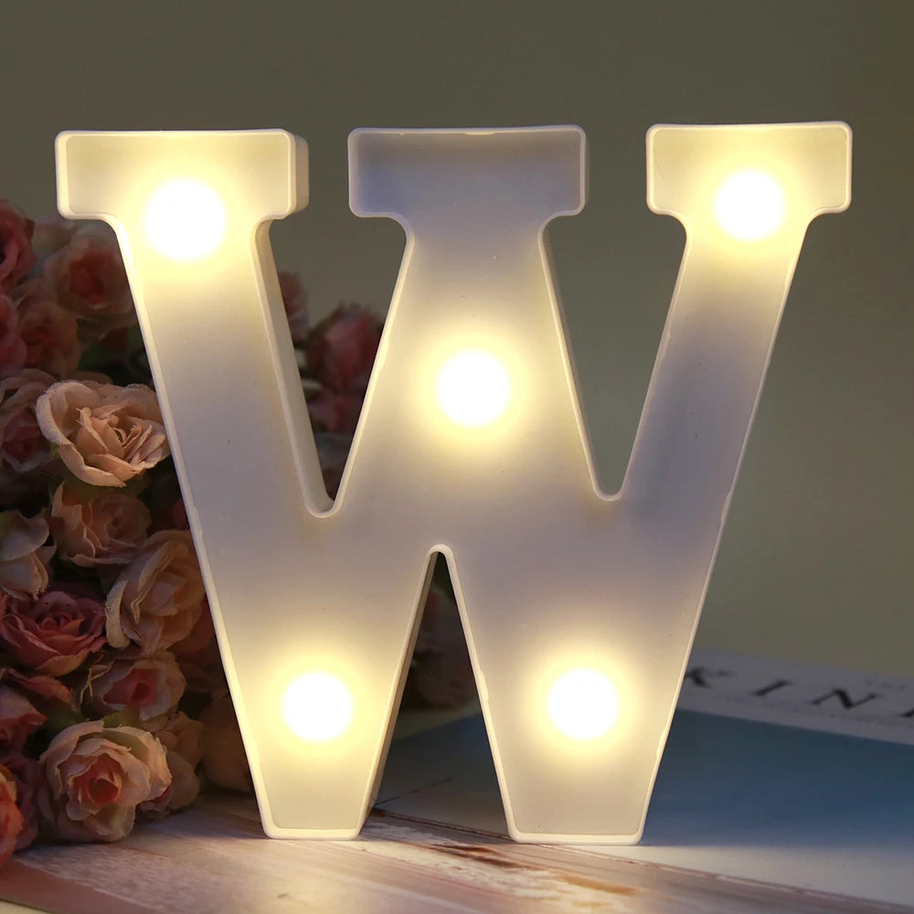 【LED装飾】LEDライト・デコレーションライト(ハート/数字/アルファベット)ホワイト 16cm