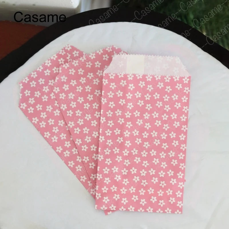 |ノベルティ用品 | 小花柄紙袋 50枚セット | 8x15c