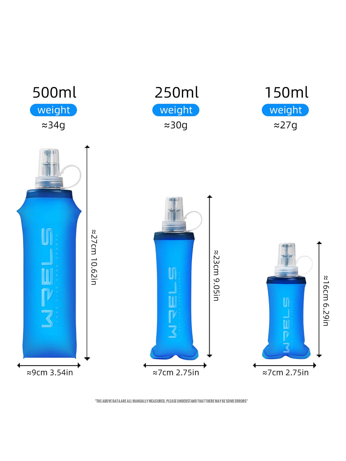 |イベント・ノベルティ用品 | コンパクト収納 ソフトウォーターボトル ブルー | 150ml/250ml/500ml