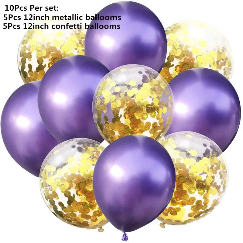 カラフル紙吹雪ラテックスバルーン10個セット