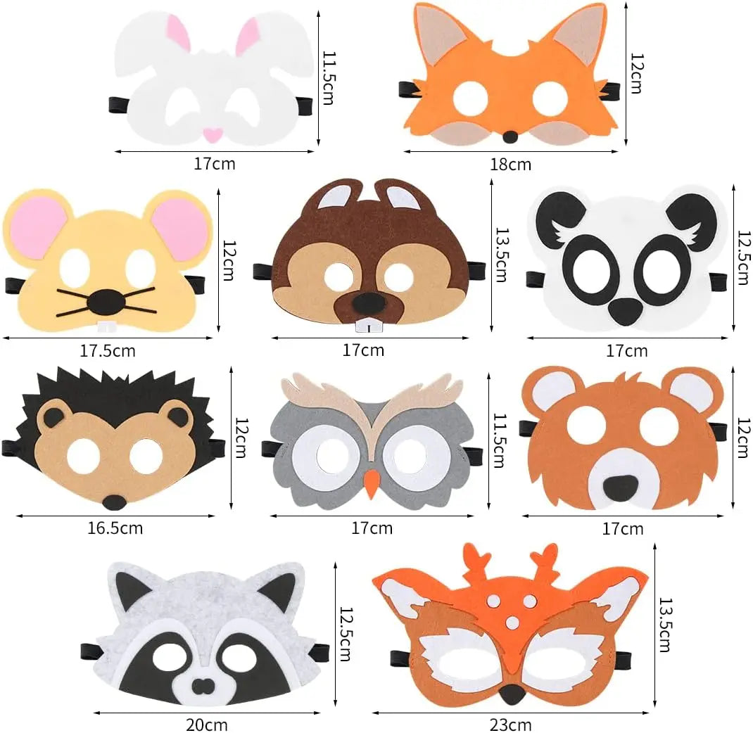 イベント・ハロウィングッズ|ジャングルアニマルフェルトマスク(子供用)