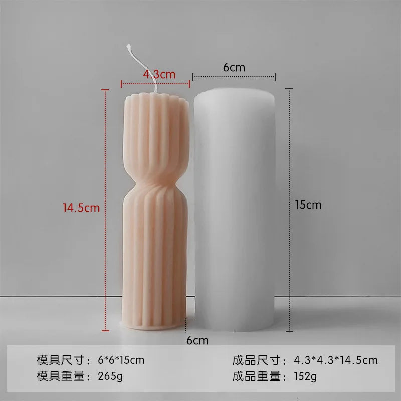 クラフト・DIY用|ハンドメイドキャンドル用 モダンなシリンダー型