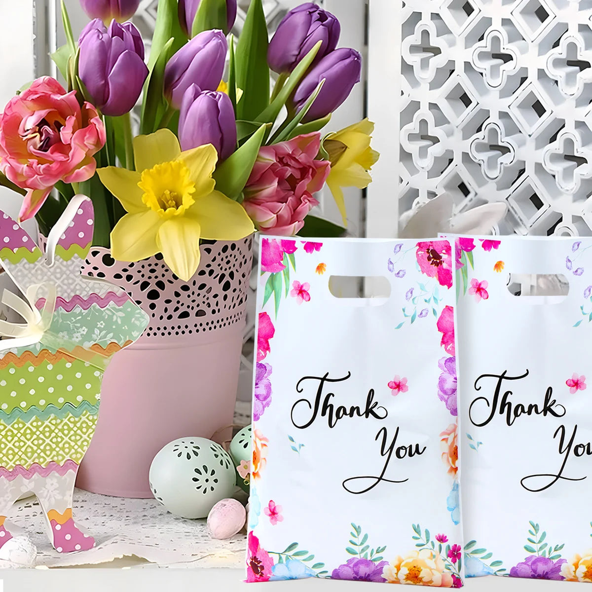 |イベント・ノベルティ用品 | サンキュー柄ギフトバッグ | W16.5×H25c