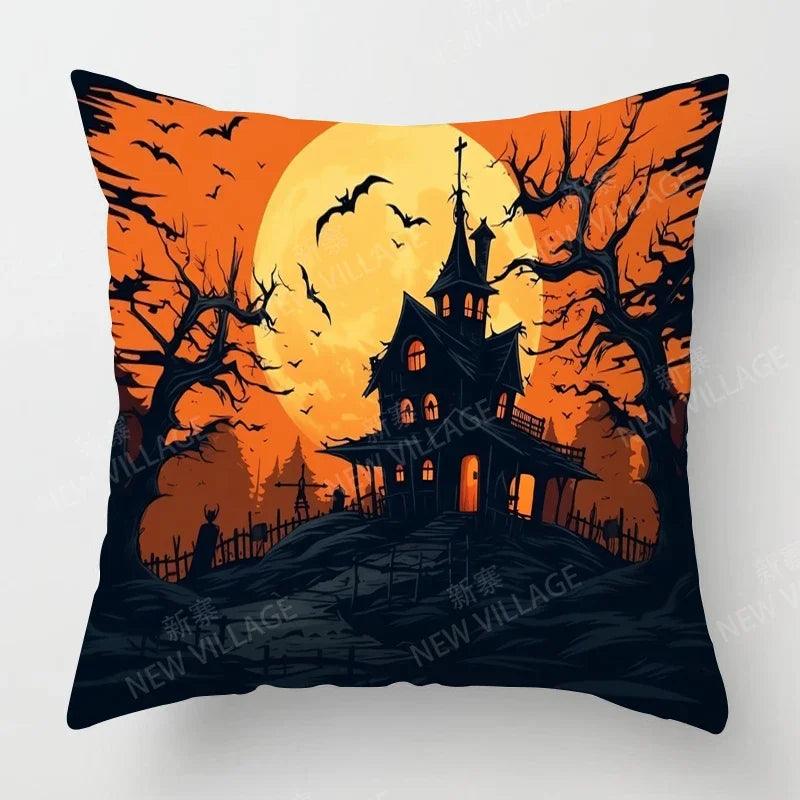イベント・ハロウィングッズ|植物プリント装飾クッションカバー