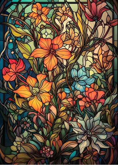 ステンドグラス教会風 ウィンドウフィルム(UVカット・静電気吸着タイプ)