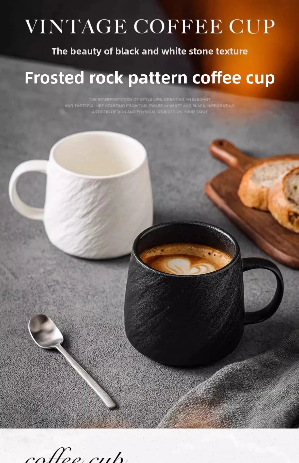 |イベント・ノベルティ用品 |電子レンジ対応セラミックマグカップ 黒白| 550ml