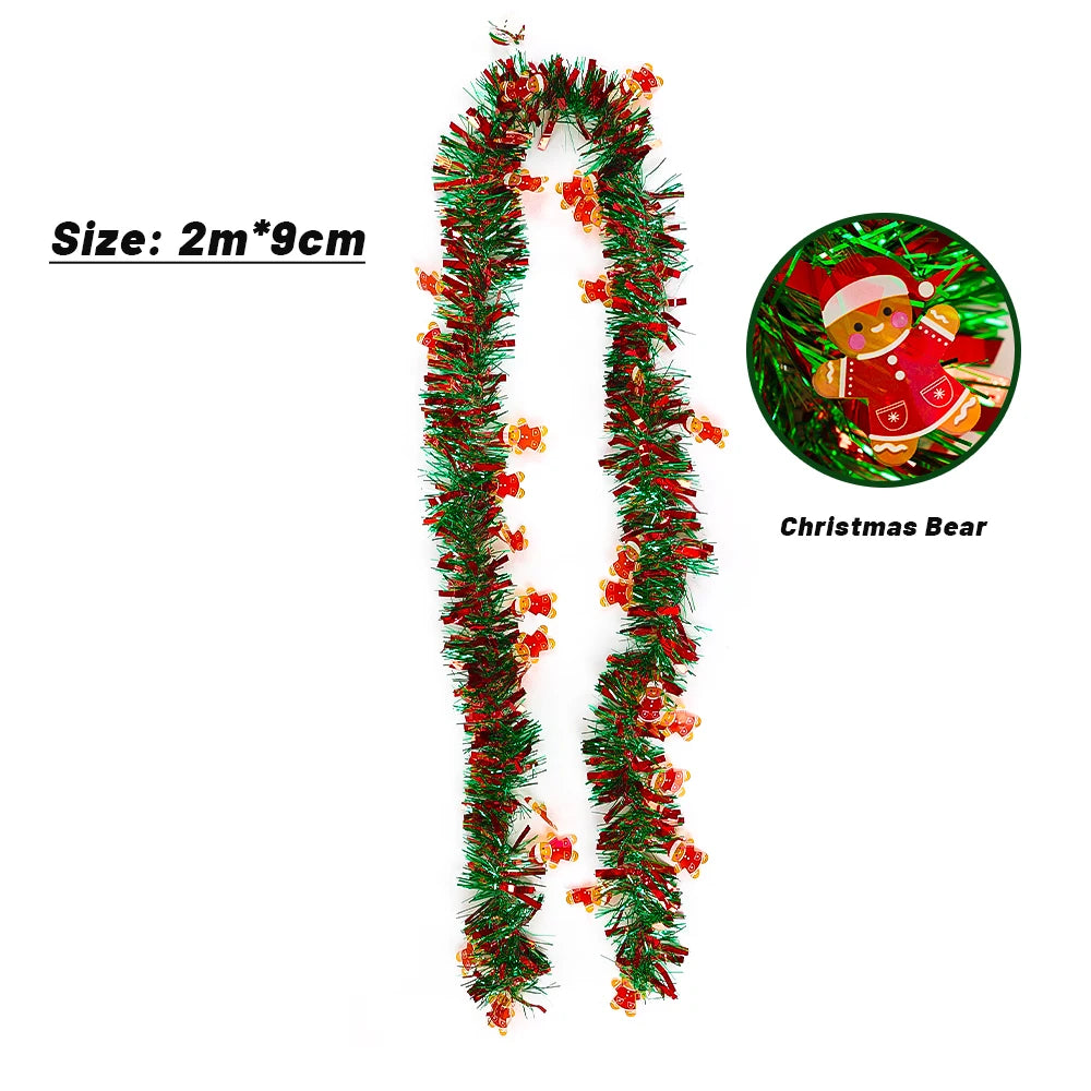 クリスマスリース|クリスマスカラーリボンガーランド 2m