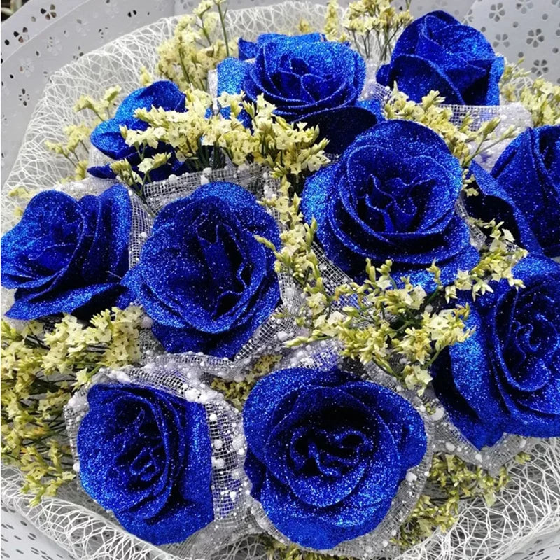 パーティー・インテリア装飾|キラキラ光るローズ・ブーケ用花材(長さ約27㎝)