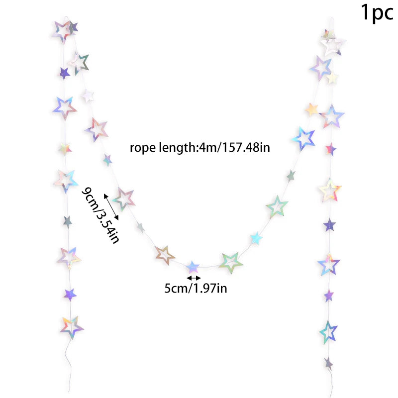 イベント・クリスマス装飾|虹色星型ガーランドバナー