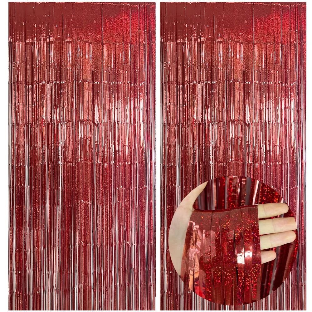 パーティー・インテリア装飾 キラキラ!カーテン 波型/ストレート型 2種類