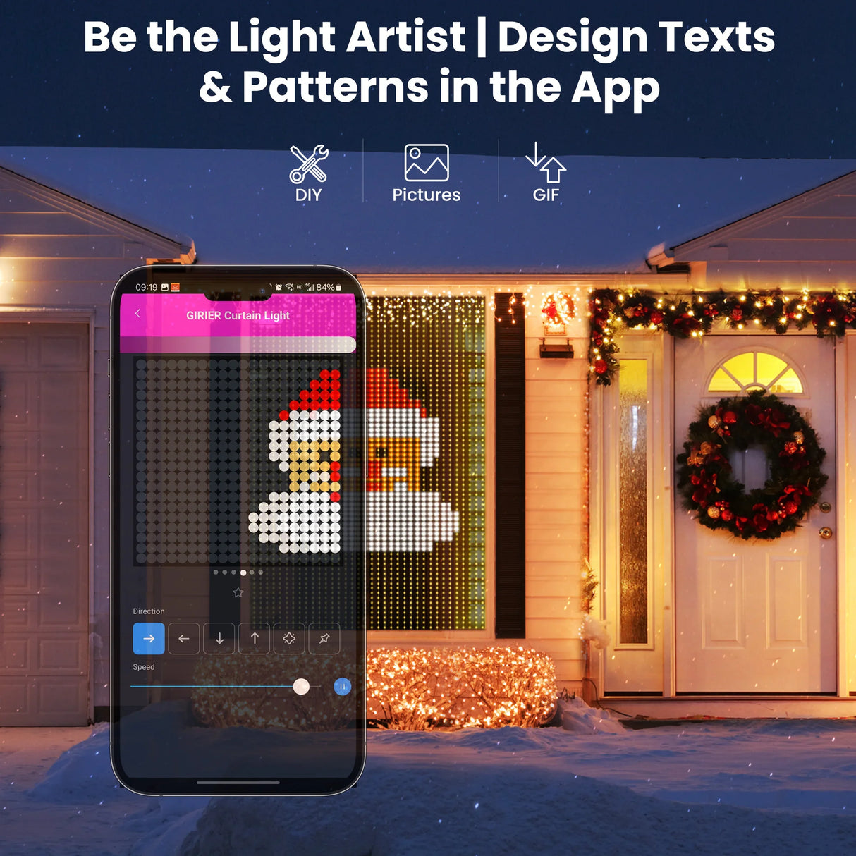 カーテンライト|イベント・クリスマス装飾| Bluetoothスマートカーテンライト(幅2m)
