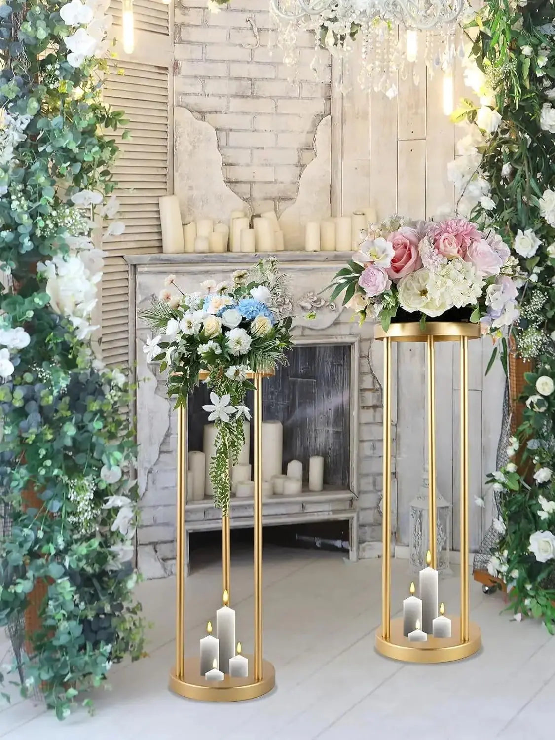 結婚式・インテリア装飾|ゴールドメタル花瓶 80cm