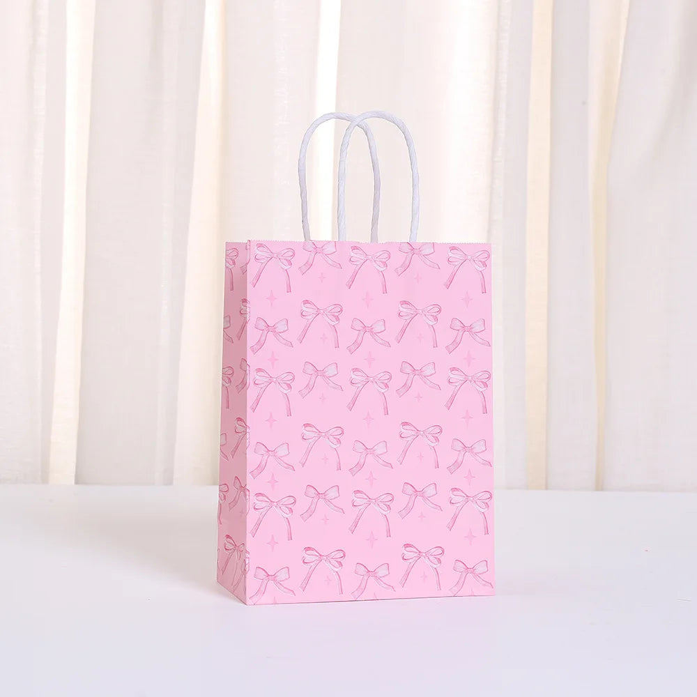 |ノベルティ用品 | リボン柄プリント紙ギフトバッグ | W15×H21×D8c