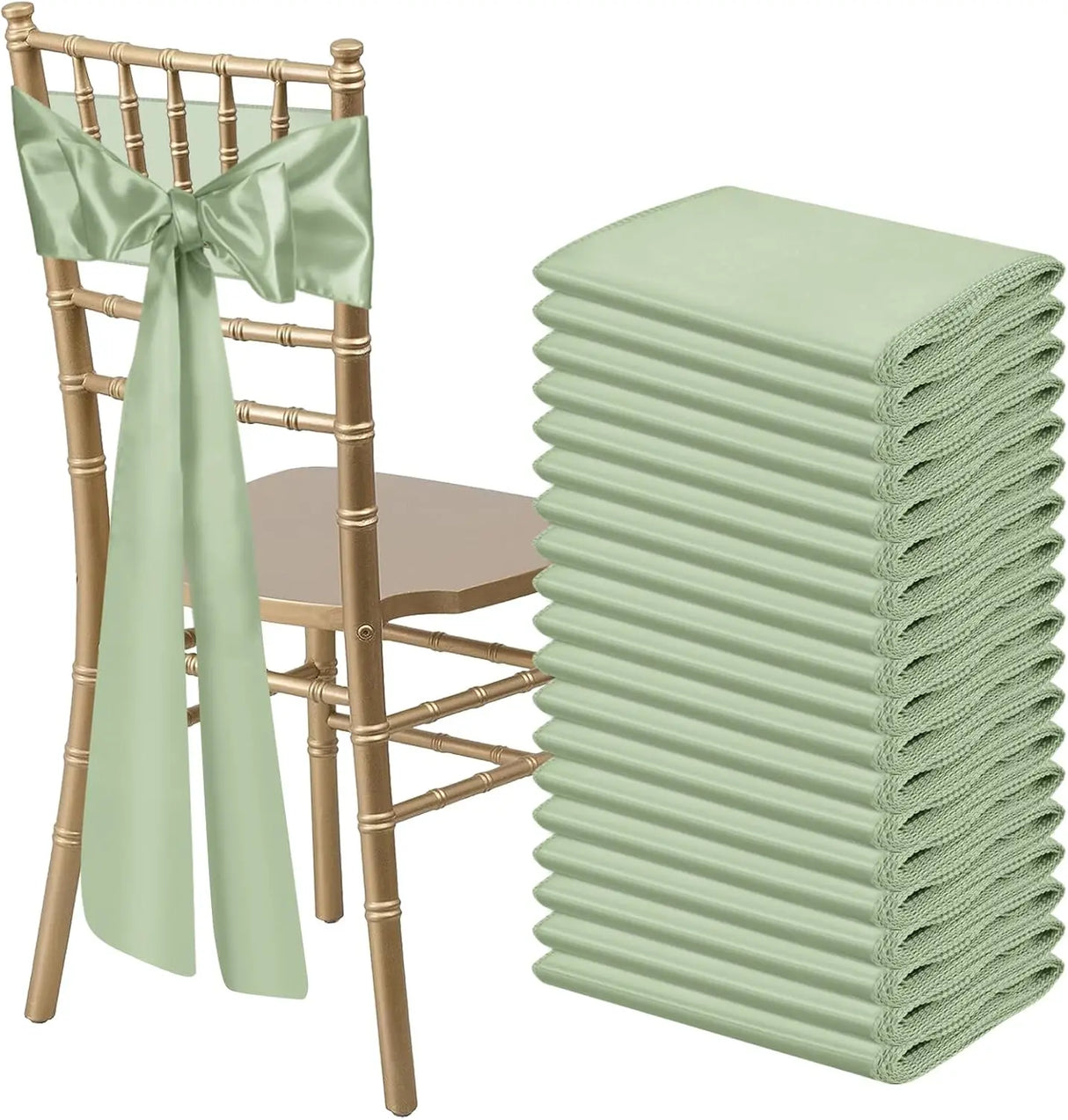 インテリア・パーティ装飾 | サテン椅子リボンセット | 全長2.75m