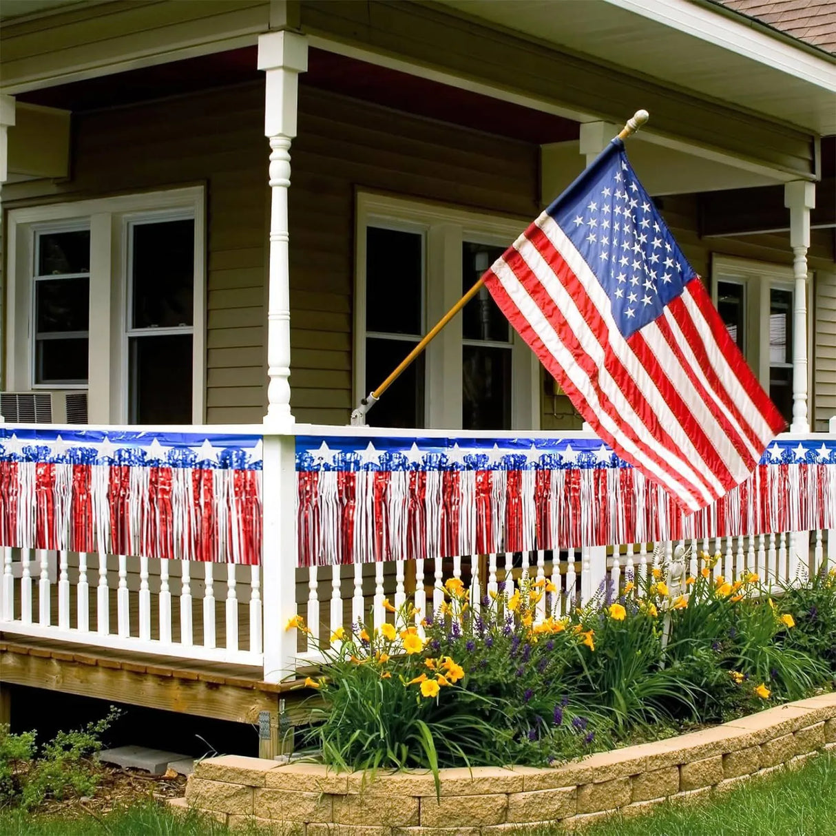 パーティー・インテリア装飾 星条旗風デザイン タッセルガーランド アメリカン