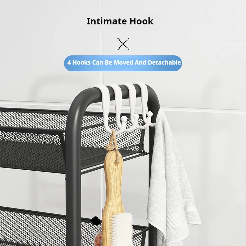ネット什器多機能キャスター付きトロリーラック