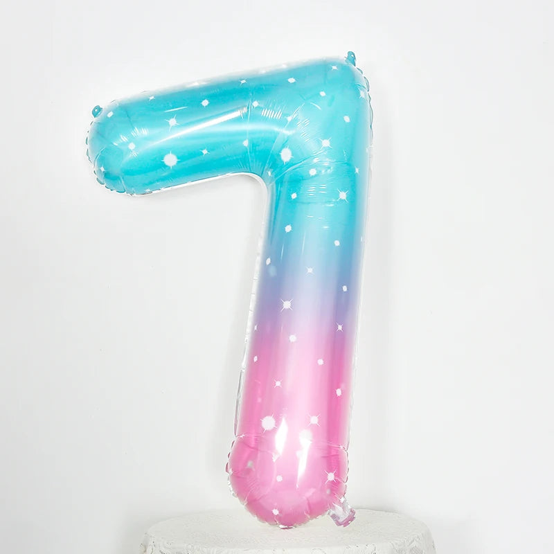 イベント・クリスマス装飾|グラデーションレインボー数字バルーン(ナンバーバルーン)