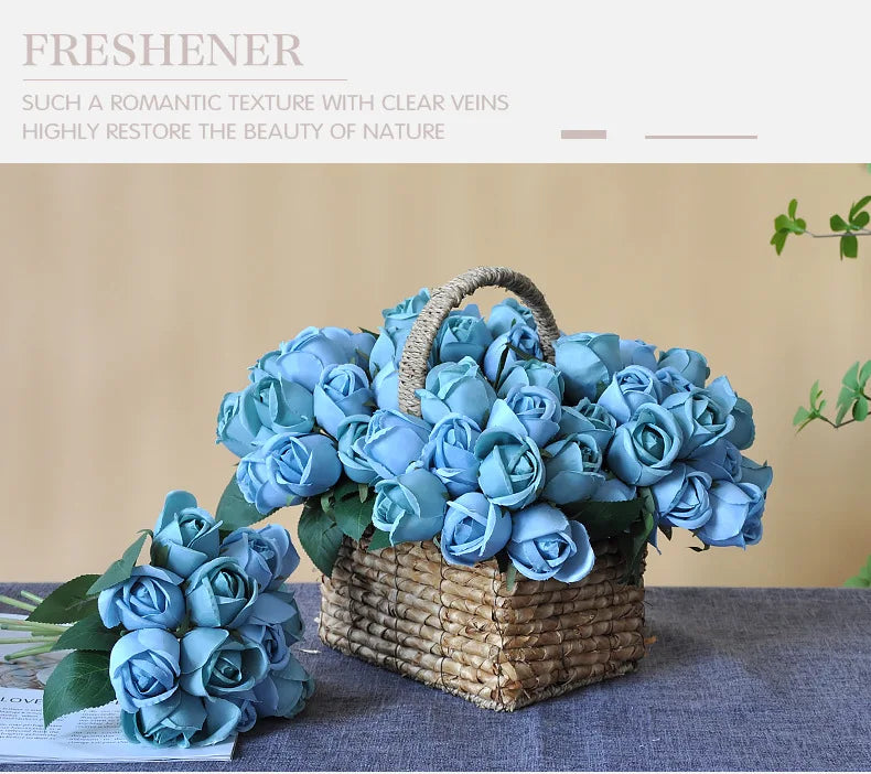 パーティー・インテリア装飾|造花シルクローズブーケ(25cm)