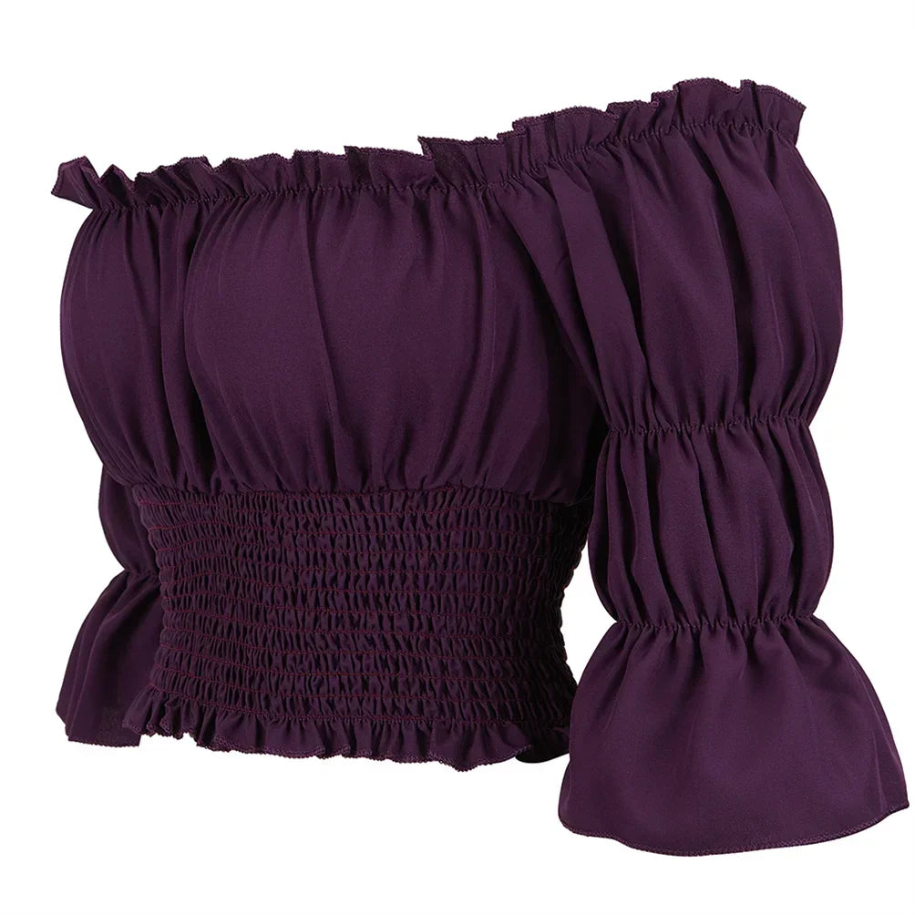 イベント・ハロウィングッズ|シャーリングオフショルダートップス (XS~XXXL)