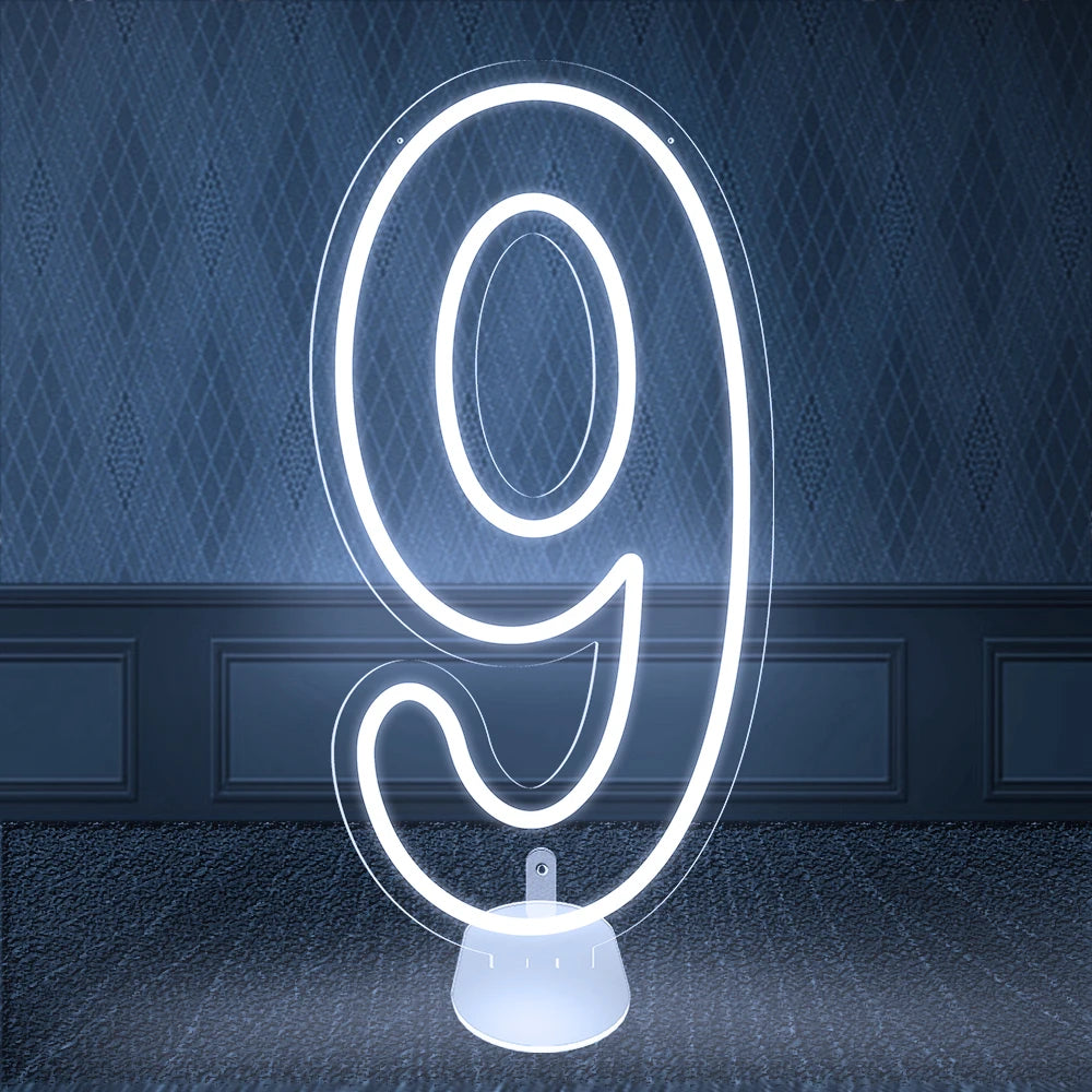 【LED装飾】LEDライト・デコレーションライト(数字)クリア 28x55cm