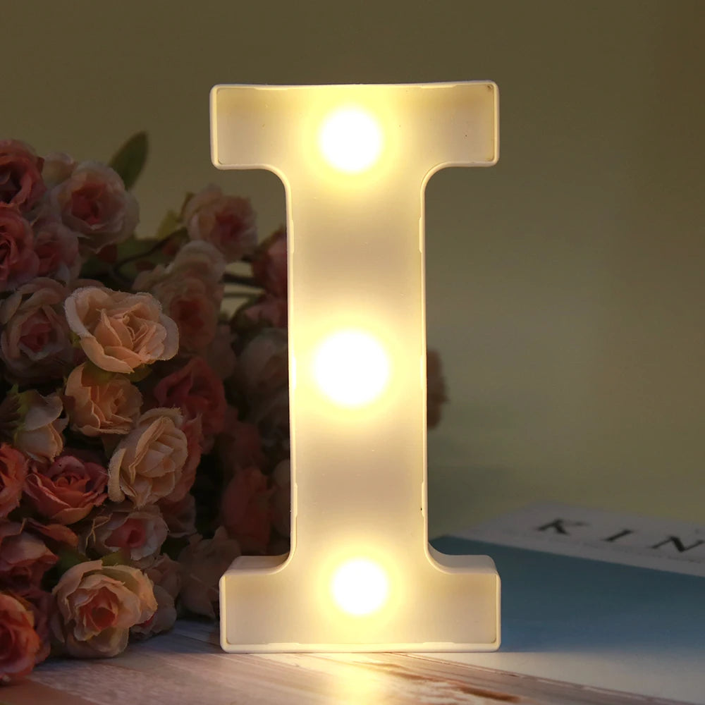 【LED装飾】LEDライト・デコレーションライト(ハート/数字/アルファベット)ホワイト 16cm