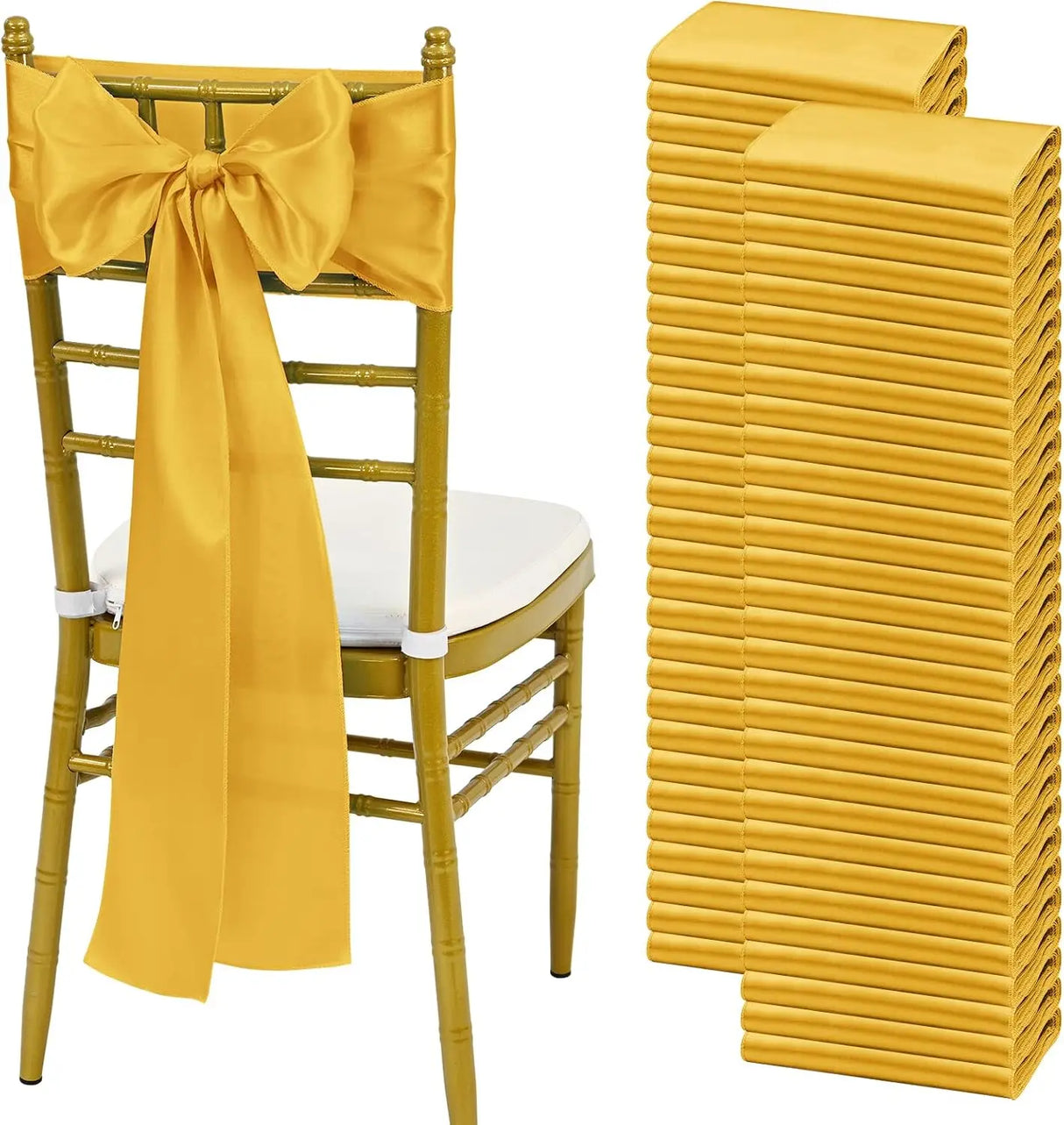 インテリア・パーティ装飾 | サテン椅子リボンセット | 全長2.75m