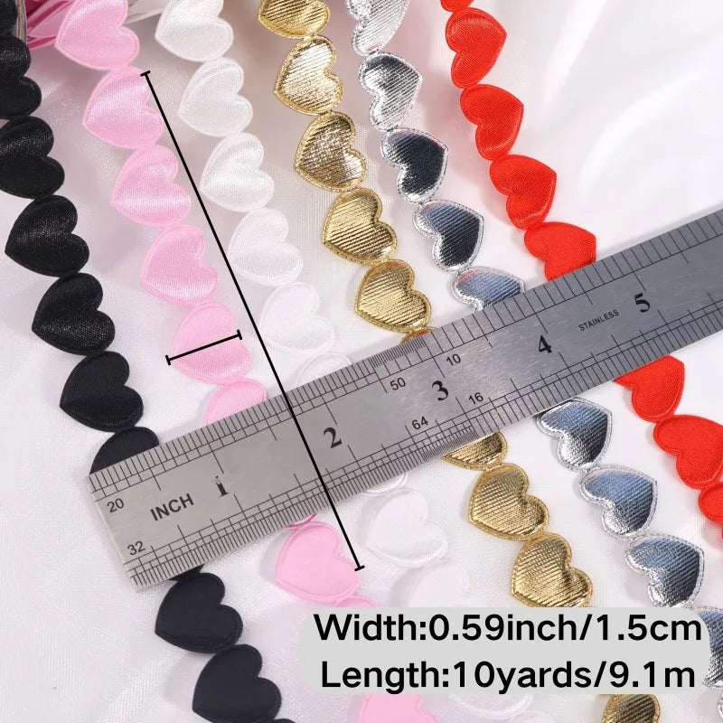 バレンタインハートサテンリボン 10ヤード