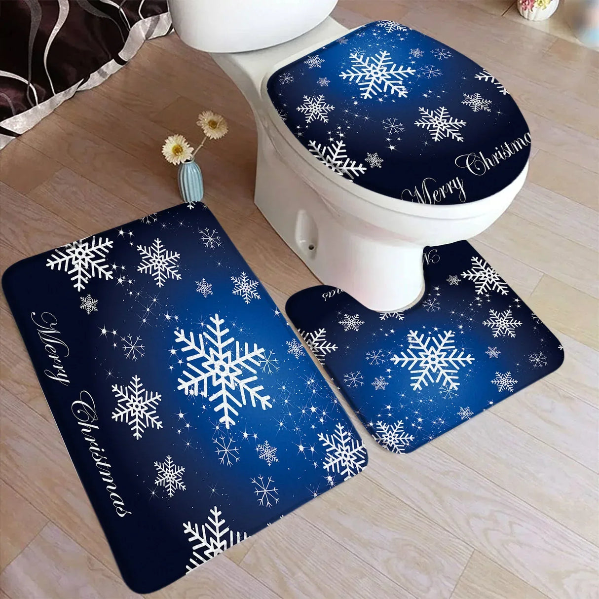 バスマット&トイレフタカバー&トイレ用マット(3点セット)