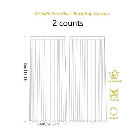 パーティー・インテリア装飾 シアー素材 カーテンセット ライト別売