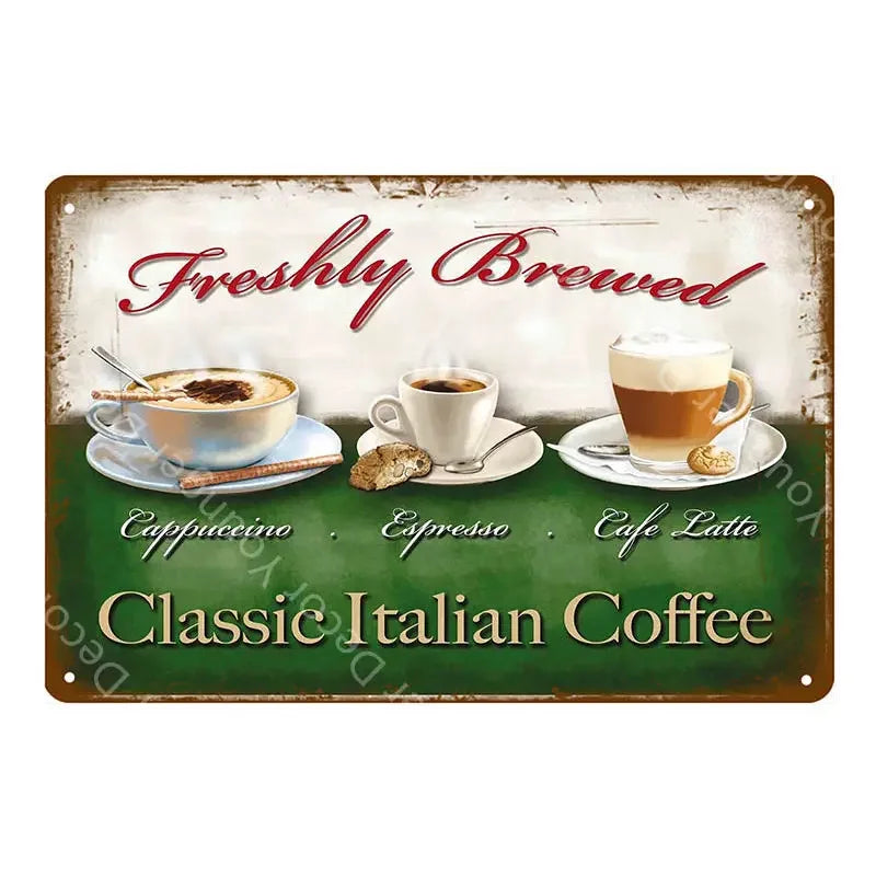 カフェ ヴィンテージブリキ看板