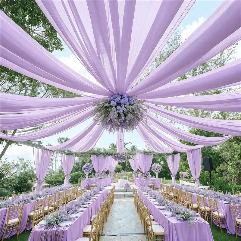 ウェディング用シフォンカーテン天井ドレープ