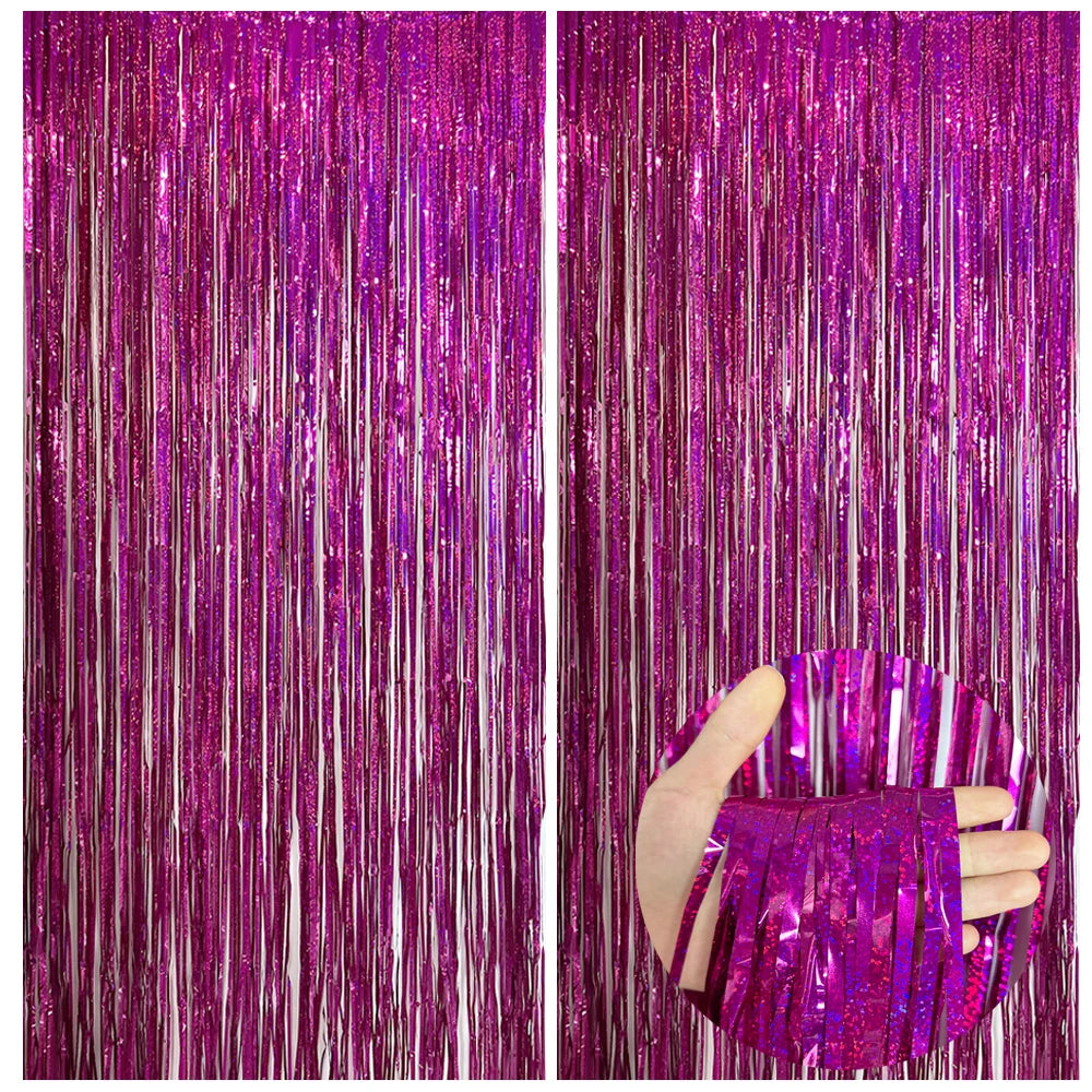 パーティー・インテリア装飾 キラキラ!カーテン 波型/ストレート型 2種類