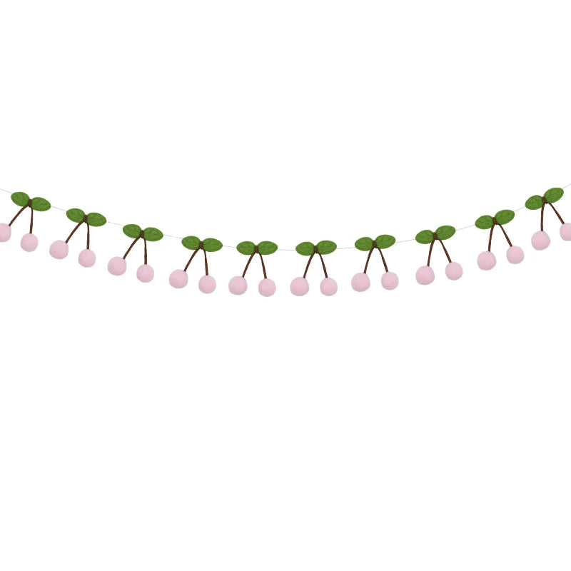 イベント・クリスマス装飾|フェルトボール チェリーガーランド デコレーション