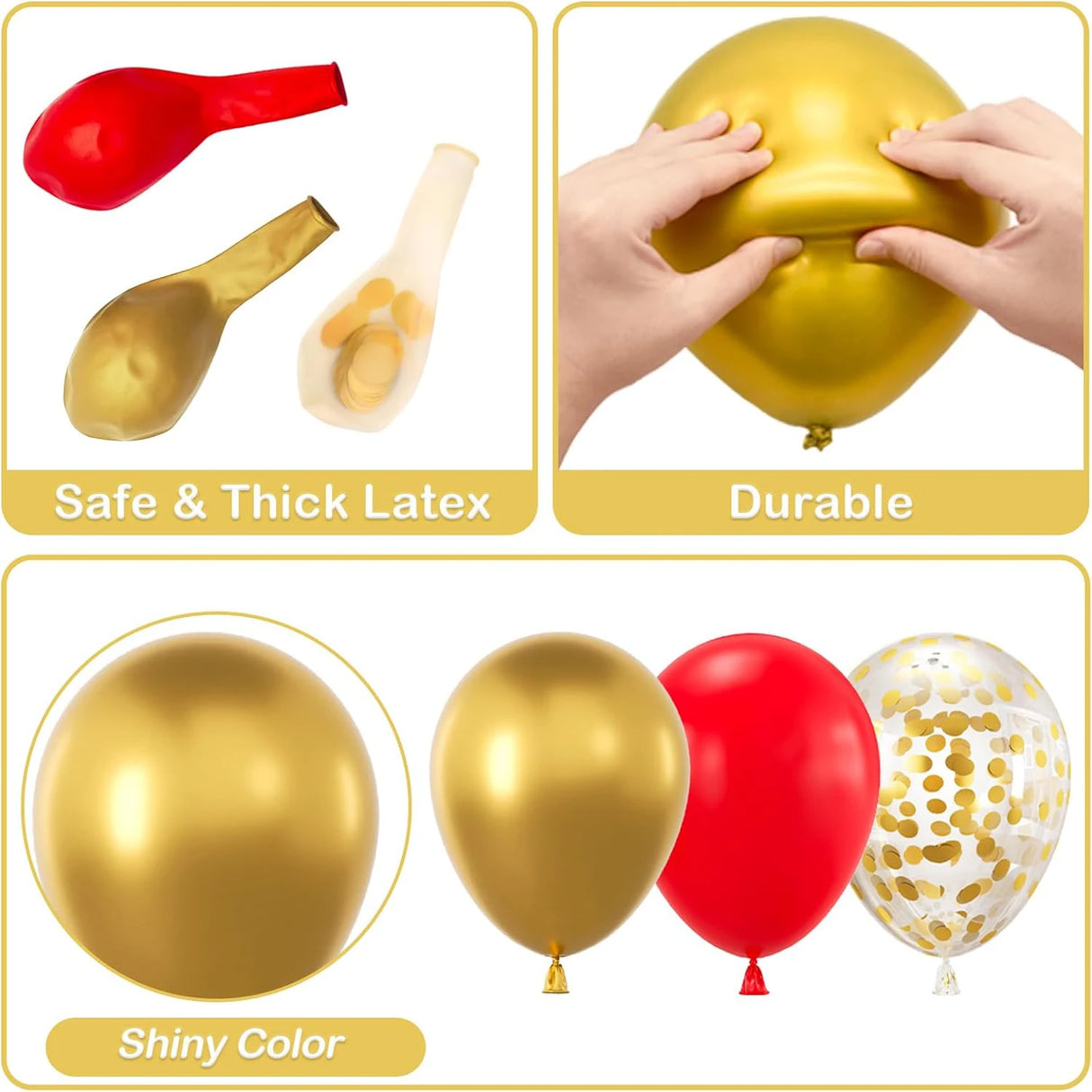 赤と金の華やかバルーンリースセット 122個