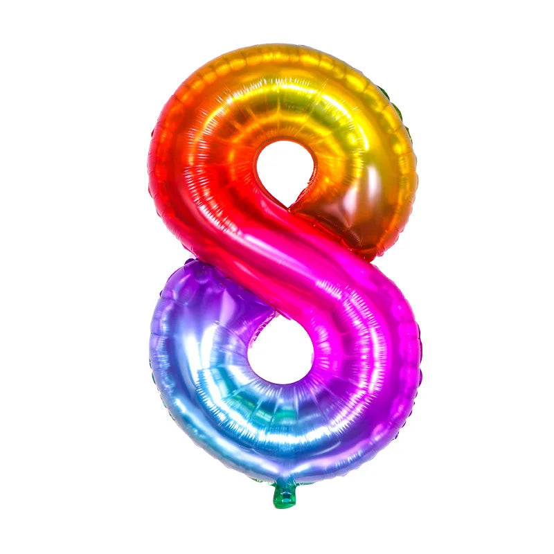 イベント・クリスマス装飾|グラデーションレインボー数字バルーン(ナンバーバルーン)