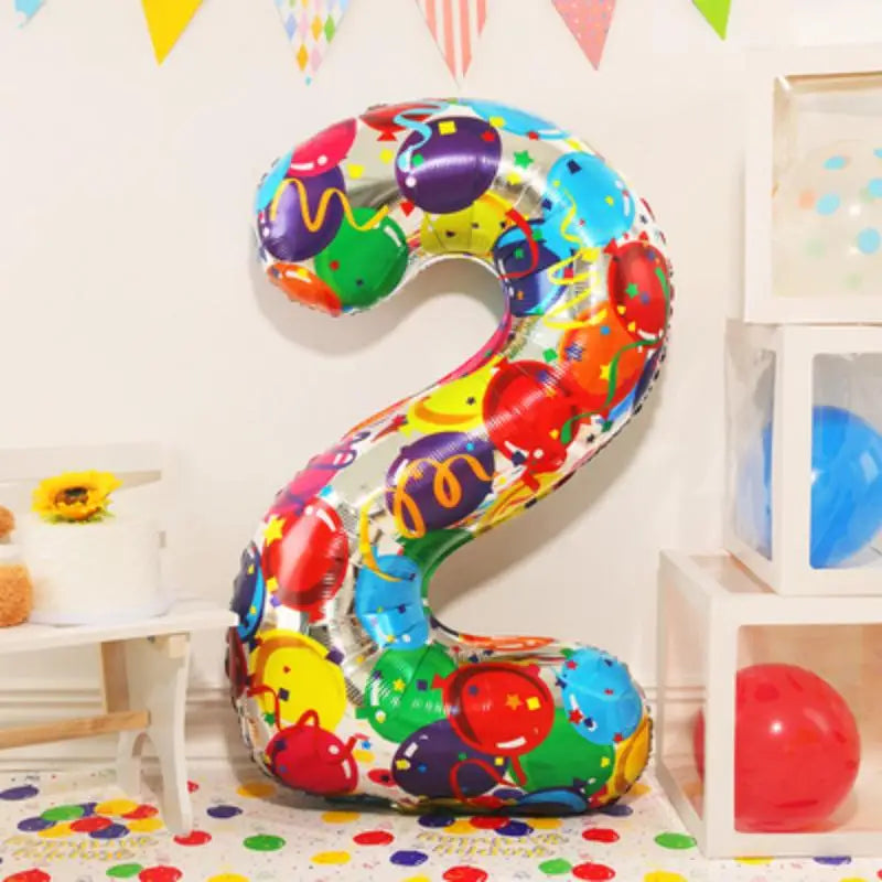 イベント・クリスマス装飾|グラデーションレインボー数字バルーン(ナンバーバルーン)