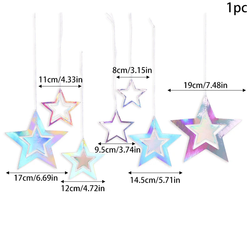 イベント・クリスマス装飾|虹色星型ガーランドバナー