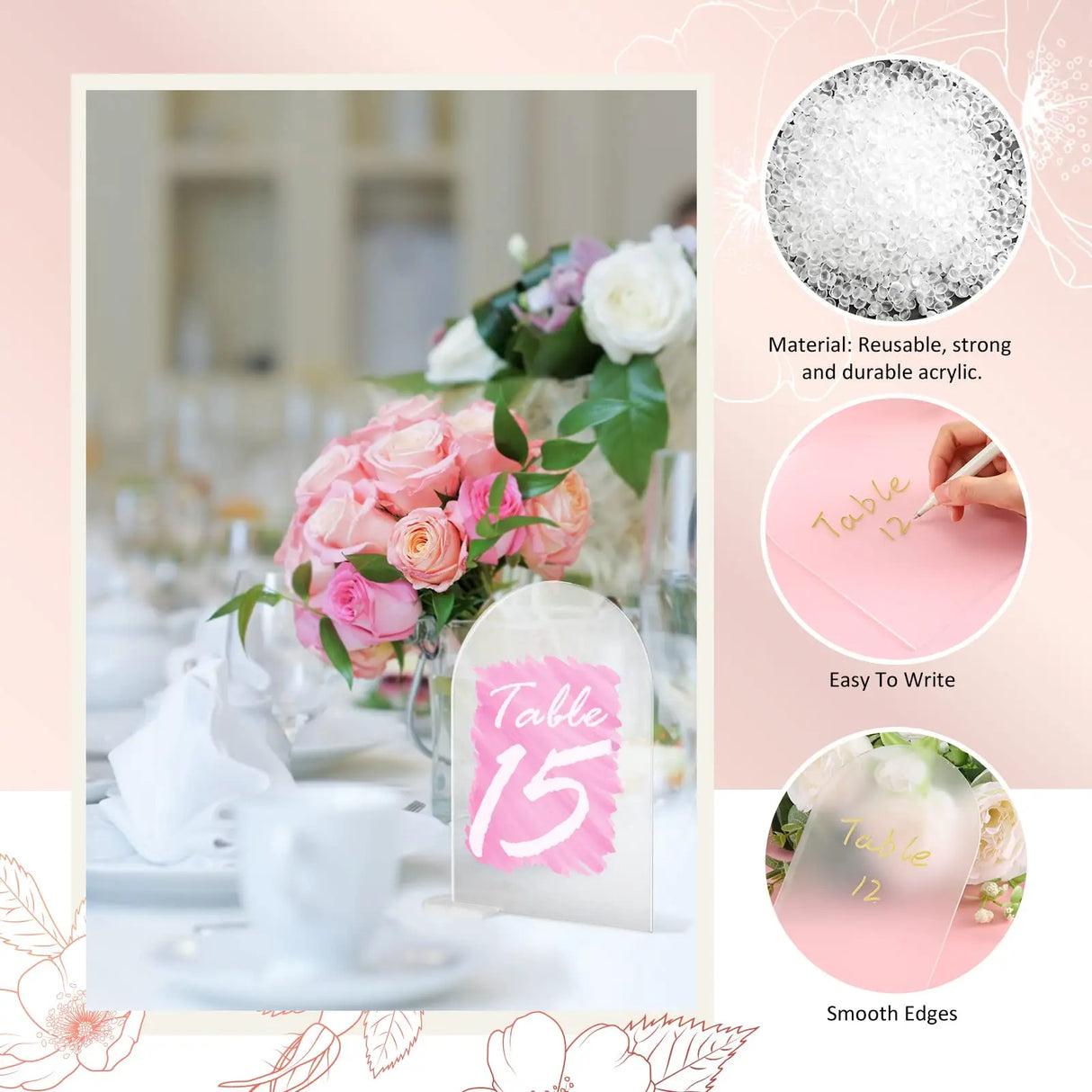 イベント・結婚式装飾|アクリルアーチサイン スタンド付き 5・10個セット