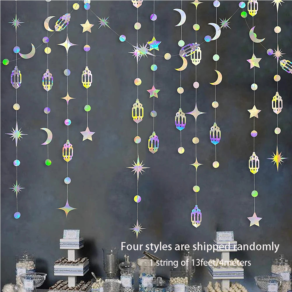 イベント・クリスマス装飾|虹色ホログラフィックガーランド