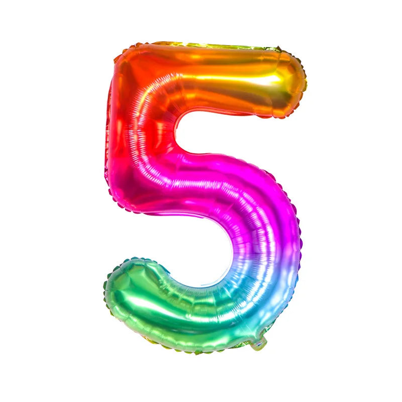 イベント・クリスマス装飾|グラデーションレインボー数字バルーン(ナンバーバルーン)