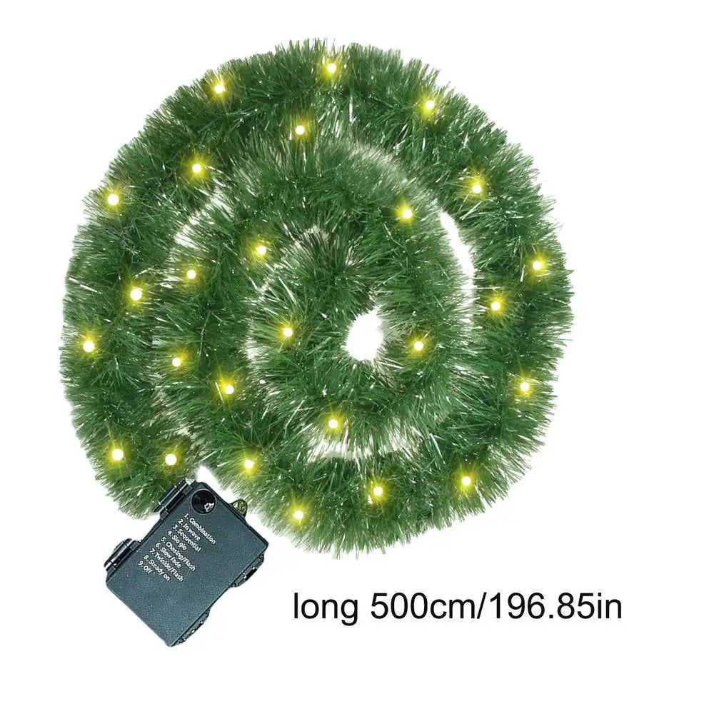 クリスマスガーランド|イベント・クリスマス装飾|LEDライト付きガーランド 5m