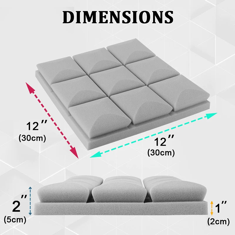 防音!DIY用 POPなキューブ型タイル風 ステッカー 10枚入 厚さ5cm吸音素材