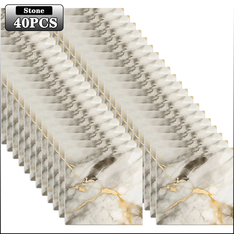 DIY用 マーブル柄タイル風 ステッカー 10枚/20枚/40枚 選べる数量