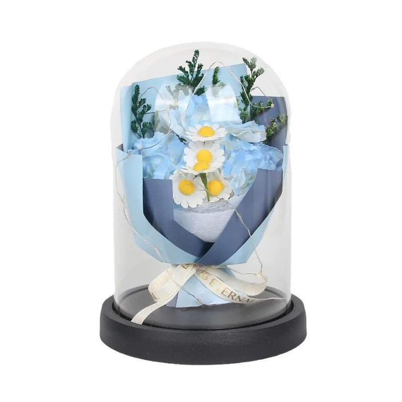 星空ガラスカバーの永遠のバラ