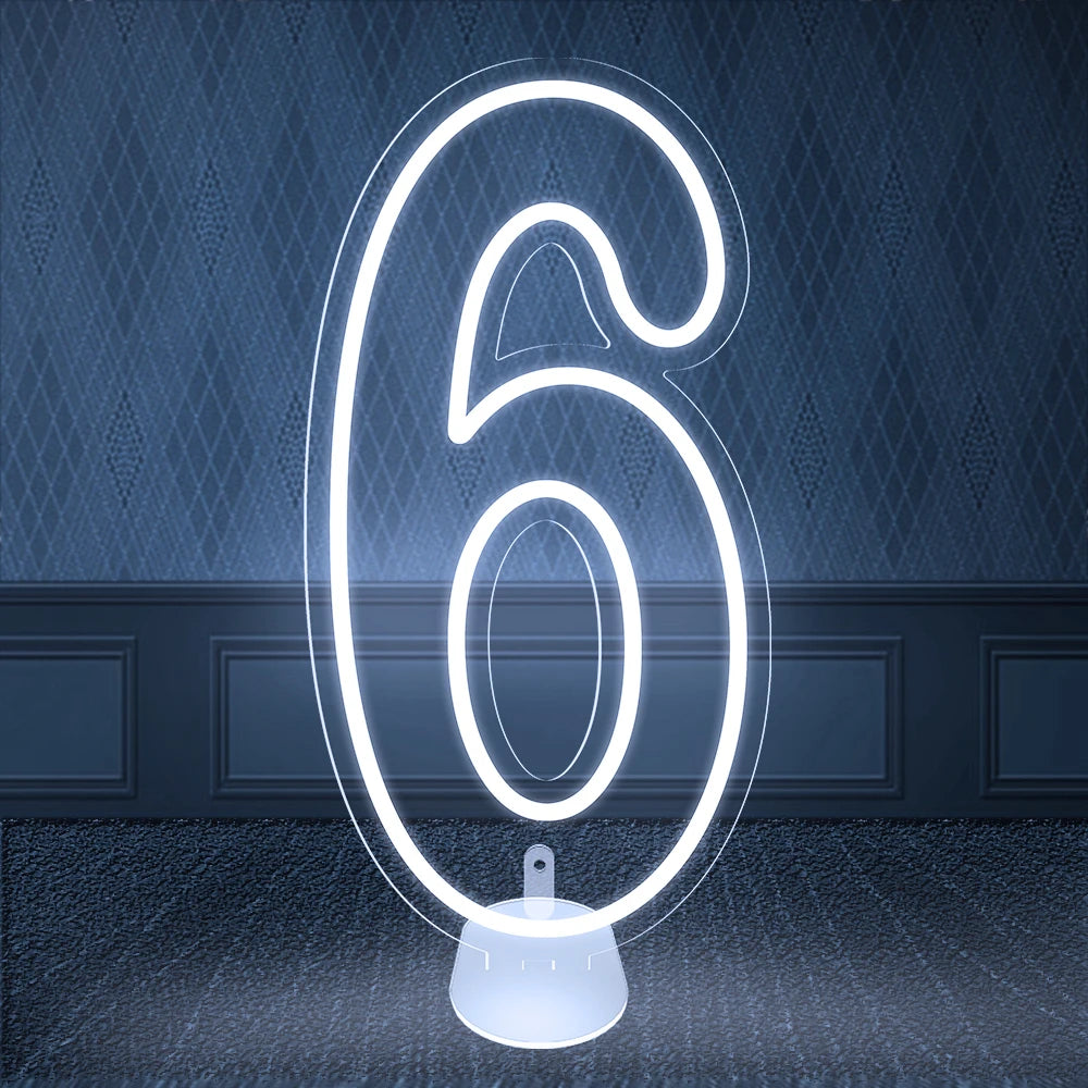 【LED装飾】LEDライト・デコレーションライト(数字)クリア 28x55cm