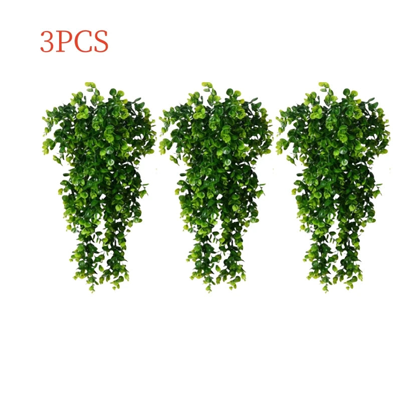 パーティー・ガーデン装飾|造花ユーカリハンギングプラント3個セット(80c)