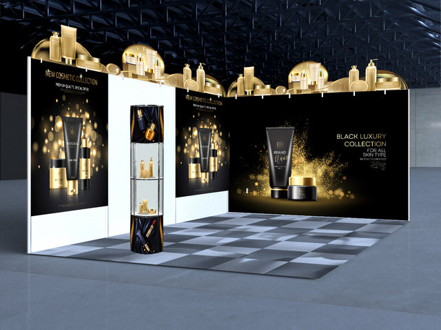 セットディスプレイ ブース壁面タペストリー A【1小間用(3m×3m)】|誉PRINTING