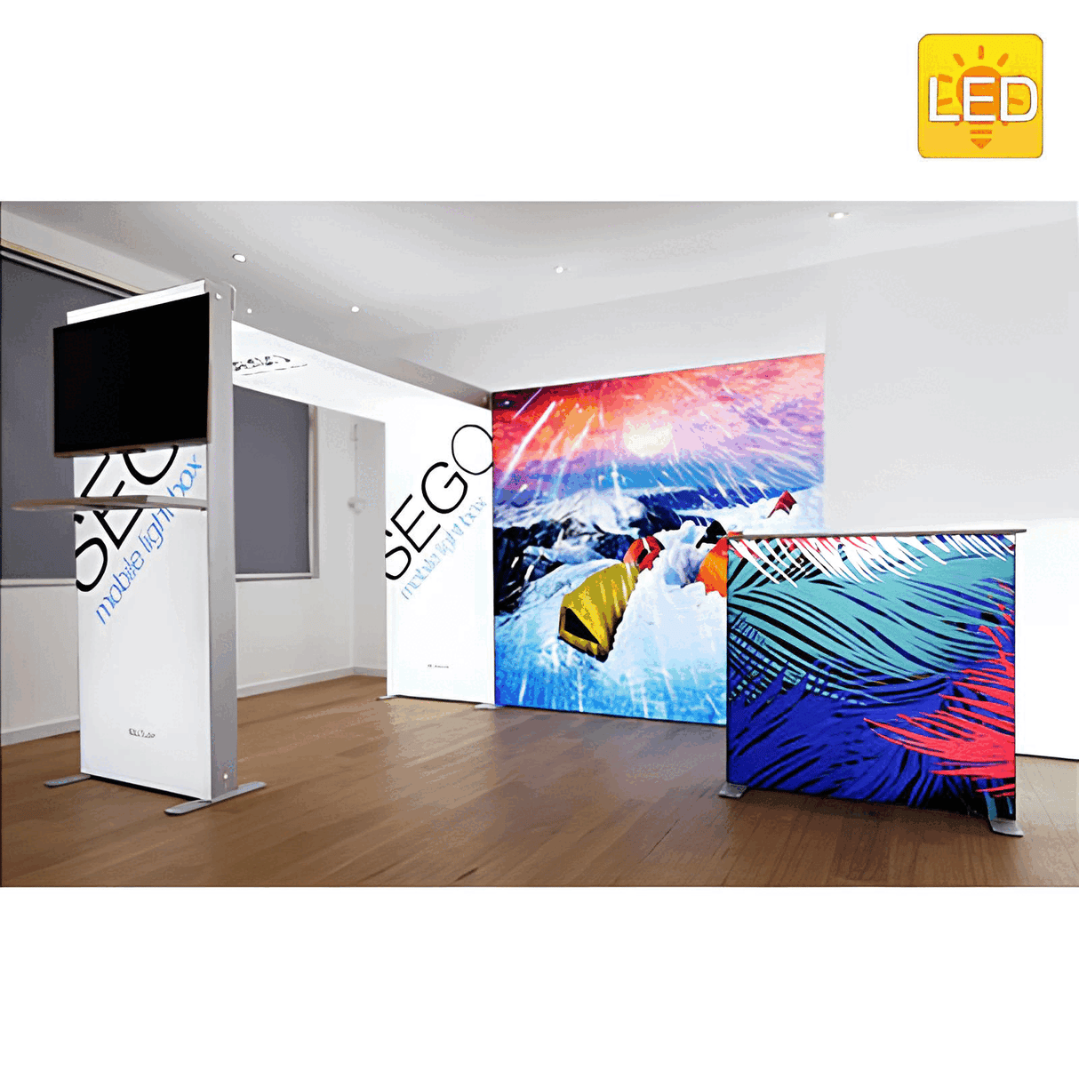 セットディスプレイ セゴLED内照式バックパネルC 【1小間用(3m×3m)】|誉PRINTING