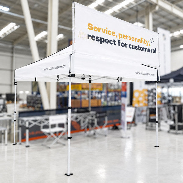 キャノピーバナーキット 300×100cm 展示会場での使用イメージ|誉PRINTING
